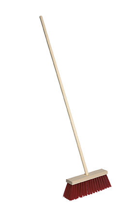 Gadekost m/træskaft, rødbrun PVC 17RK